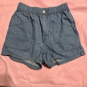Madewell Blue Jean Shorts with Elastic Waist